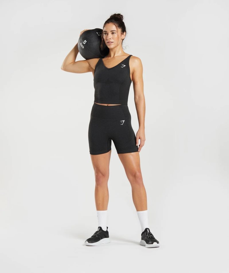 Women's Gymshark Vital Seamless 2.0 Midi Tanks Black | NZ 4XBAKW